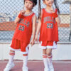 ชุดกีฬาเด็กโต ชุดบาสเด็ก ลาย BULLS 23 สีแดง