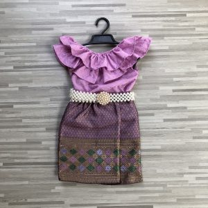 ชุดไทยเด็กหญิง เสื้อฉลุแต่งระบาย ใส่คู่กับผ้าถุง