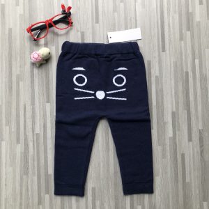 กางเกงไหมพรม กางเกงเด็กขายาว ลายหน้าแมว