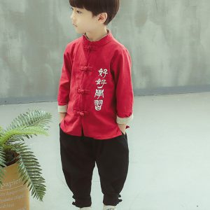 ชุดตรุษจีนเด็ก ชุดจีนเด็ก เสื้อคอจีนแขนยาว