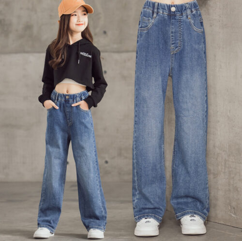 กางเกงยีนส์ขายาวเด็กโต กางเกงยีนส์แฟชั่นเกาหลี