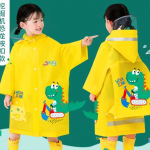 เสื้อกันฝนเด็ก ขยายด้านหลังสำหรับสะพายกระเป๋า